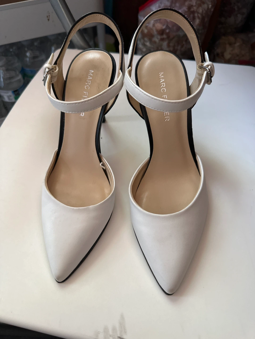 Marc Fisher Women's White Ankle Strap Heels - photo 2