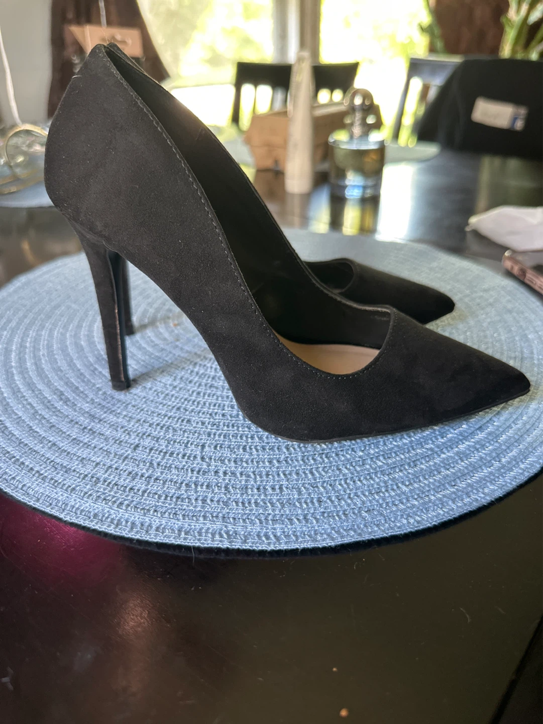 Qupid Black Suede Pointed Toe Stiletto Heels - photo 2