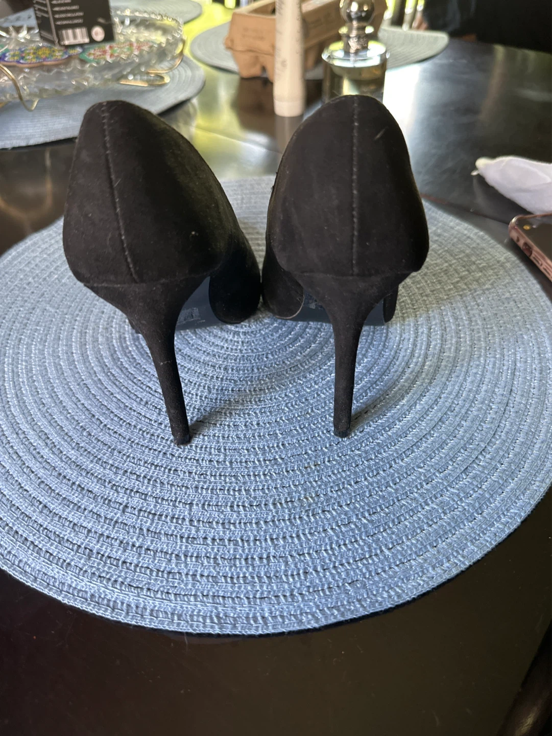 Qupid Black Suede Pointed Toe Stiletto Heels - photo 3