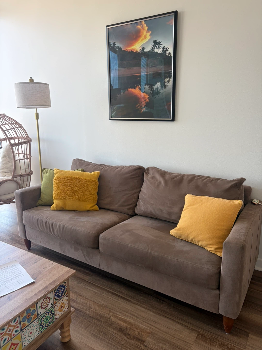 Crate & Barrel Brown Sofa