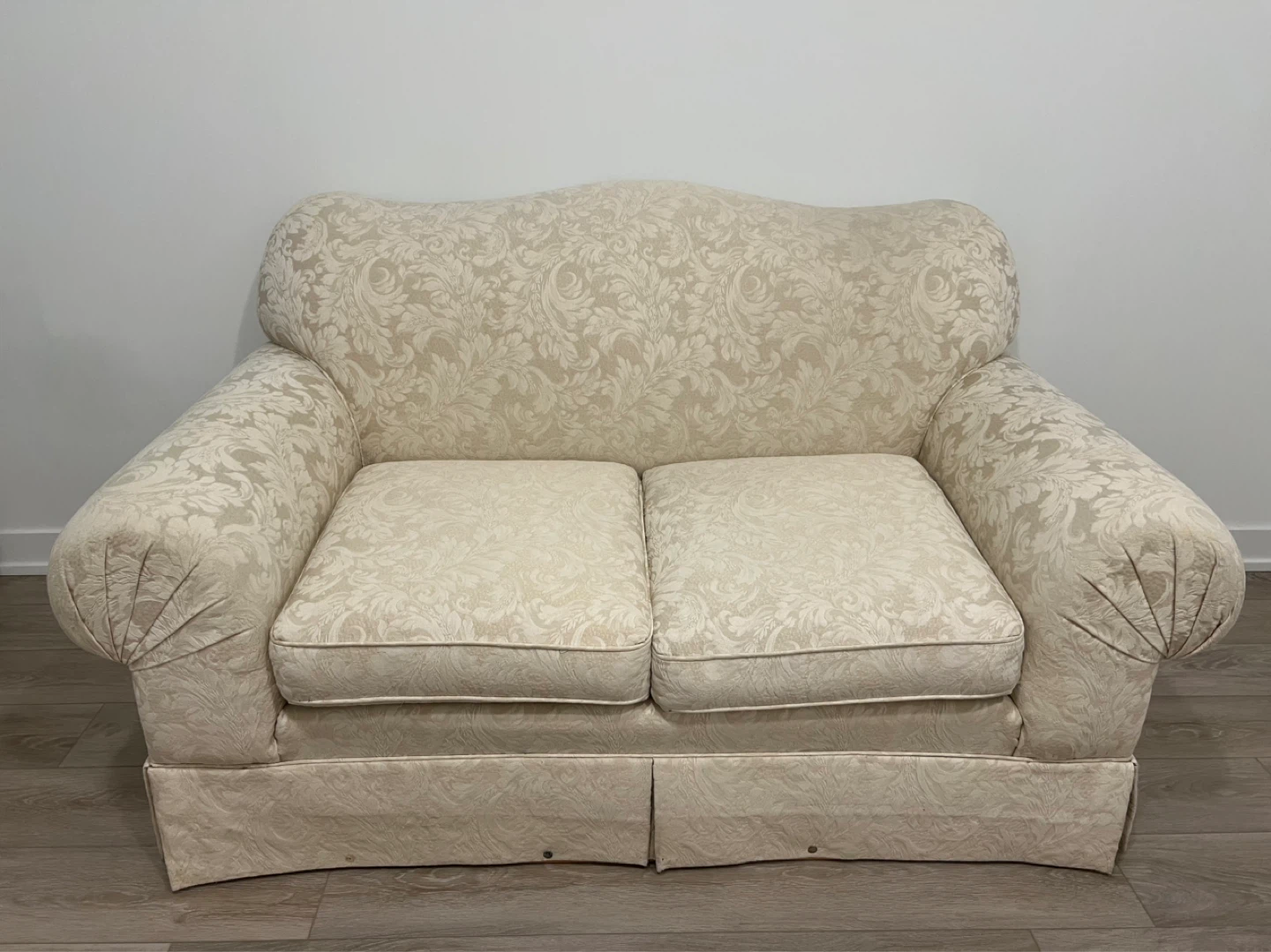 Cream Floral Loveseat Sofa