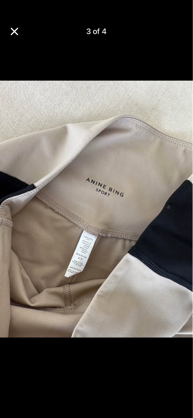 Anine Bing Sport High-Waisted Biker Shorts Tan/Black - photo 3
