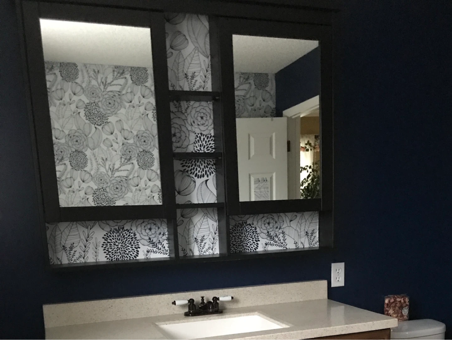 Black IKEA Medicine Cabinet with Double Sided Mirrored Doors - photo 2