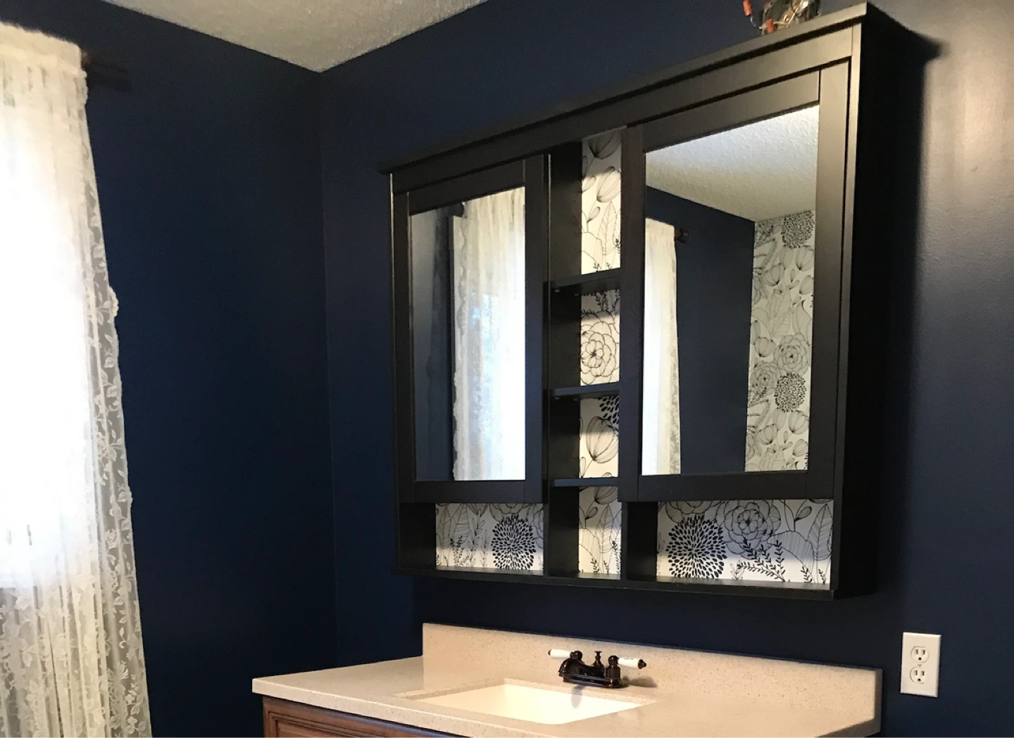 Black IKEA Medicine Cabinet with Double Sided Mirrored Doors - photo 3