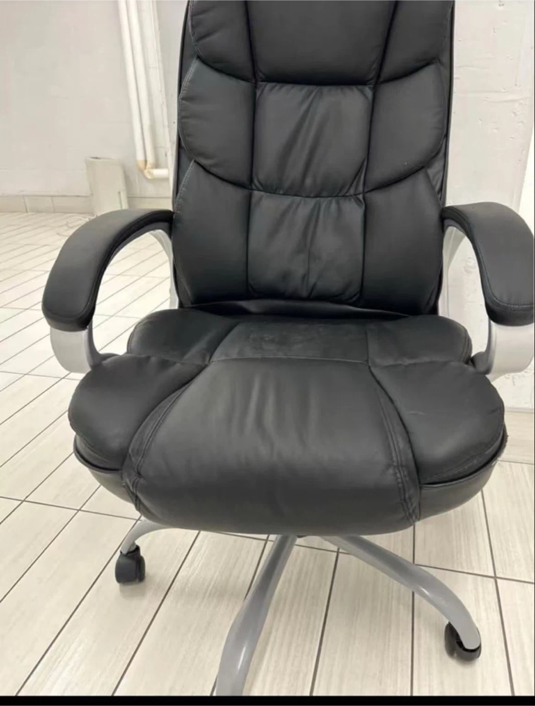 Asap***Black Leather Office Chair - photo 4