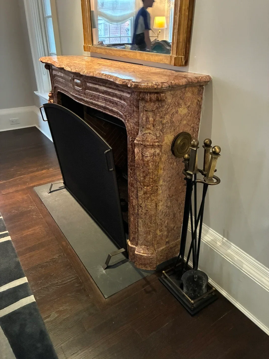Brass and Black Fireplace Tool Set with Stand - photo 4