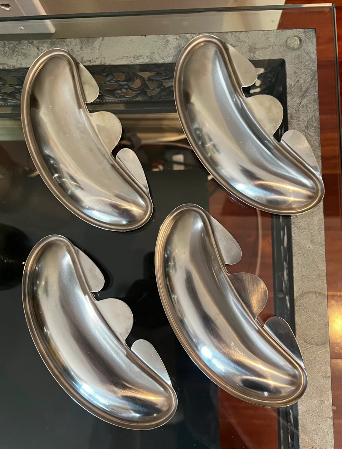 4 Vintage Fissler Coronal 18/8 Stainless Steel Kidney Dishes - photo 2
