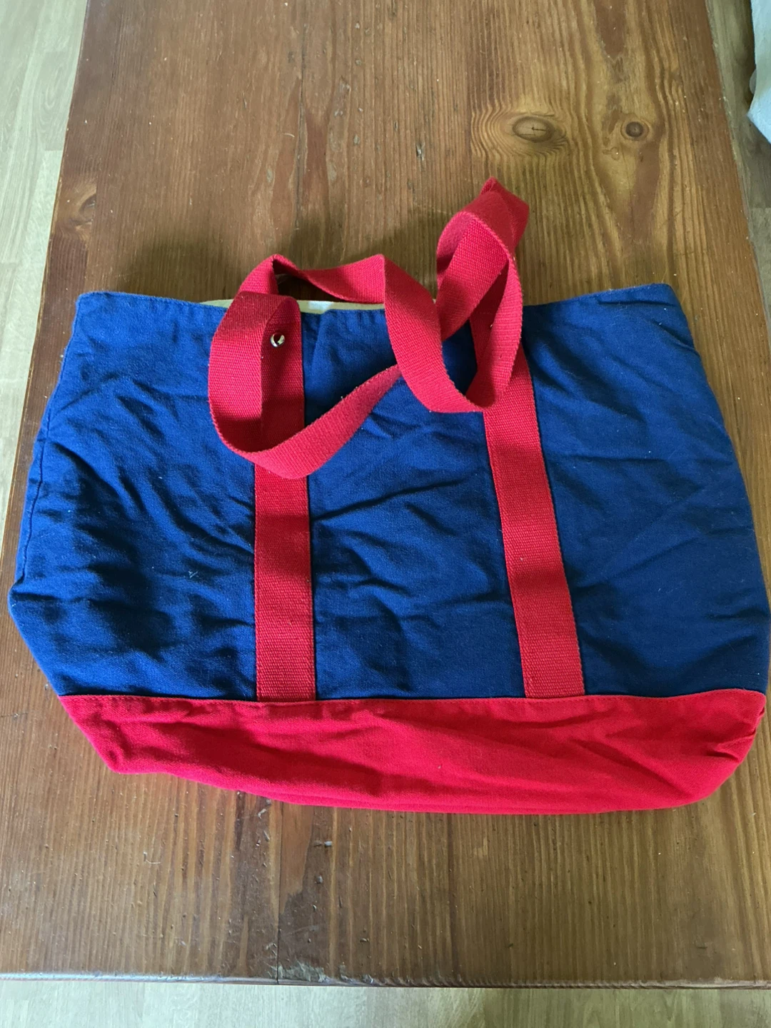 Blue and Red Canvas Tote Bag