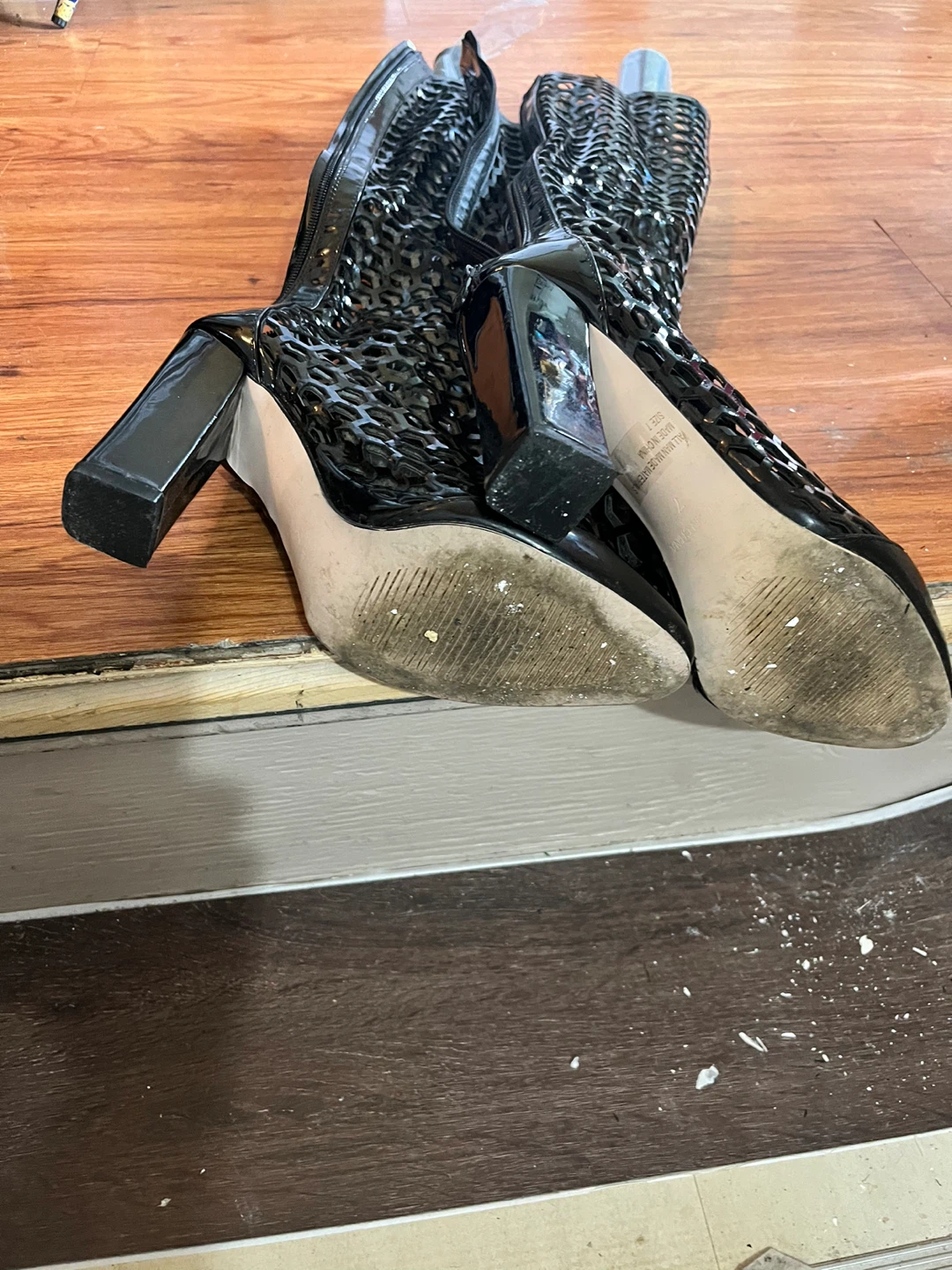 Black Cutout Stiletto Boots - Size 7 - photo 3