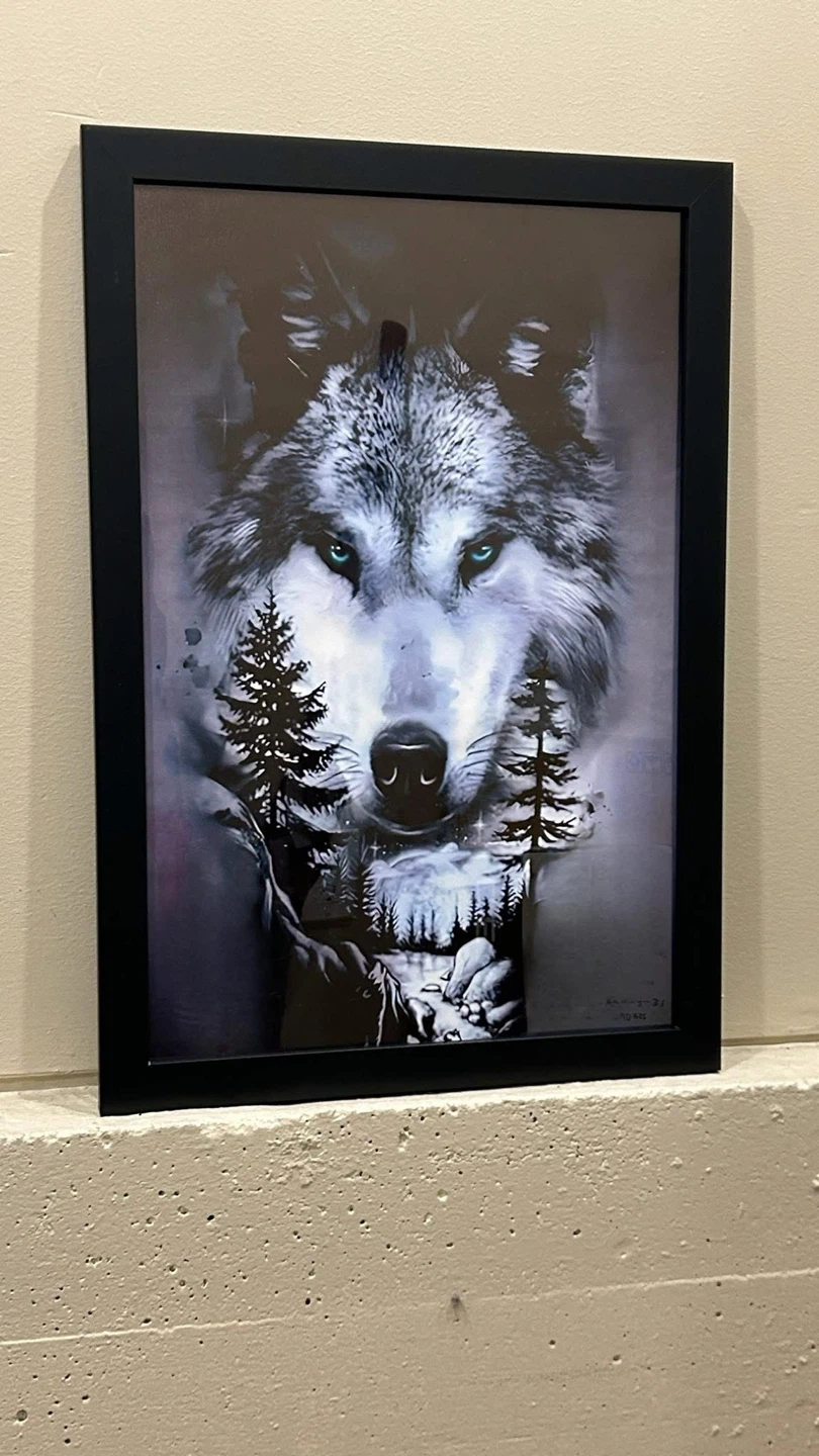 Framed Wolf canvas Art Print