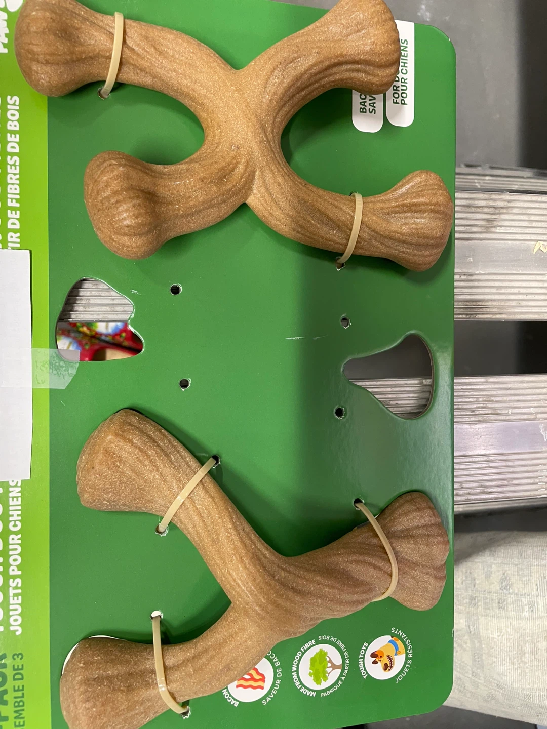 Pawise Bacon Flavoured Wood Fibre Dog Chew Toys - 3 Pack