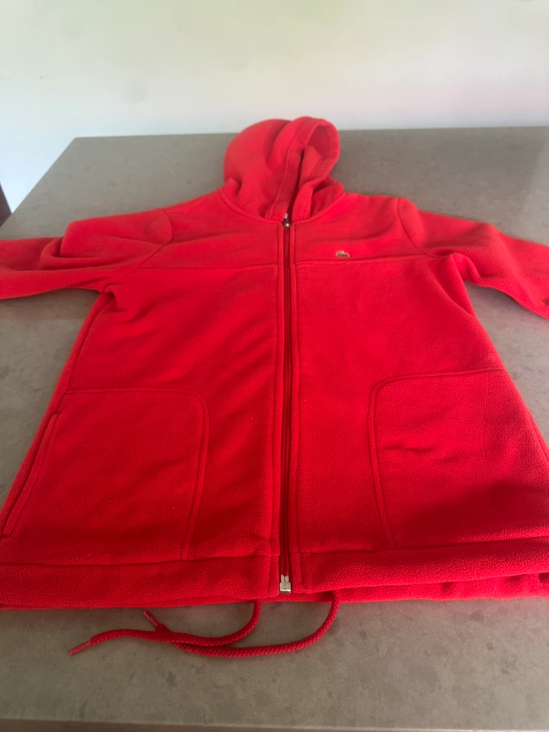 Lacoste Red Fleece Hoodie Jacket - photo 3