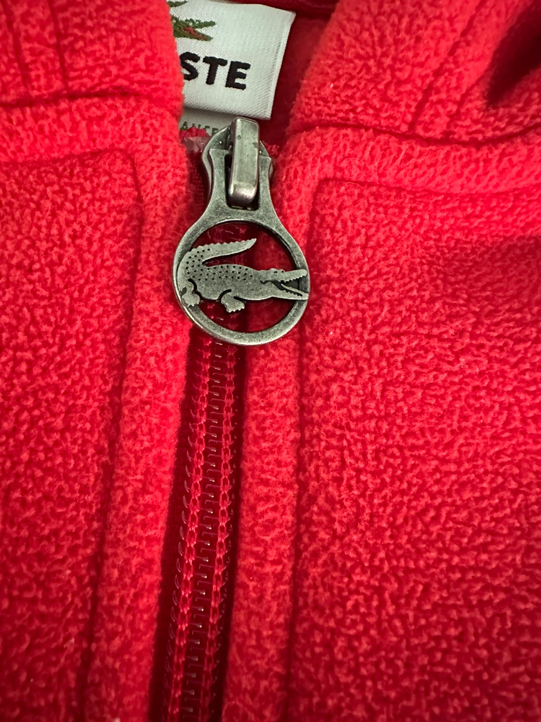 Lacoste Red Fleece Hoodie Jacket - photo 4
