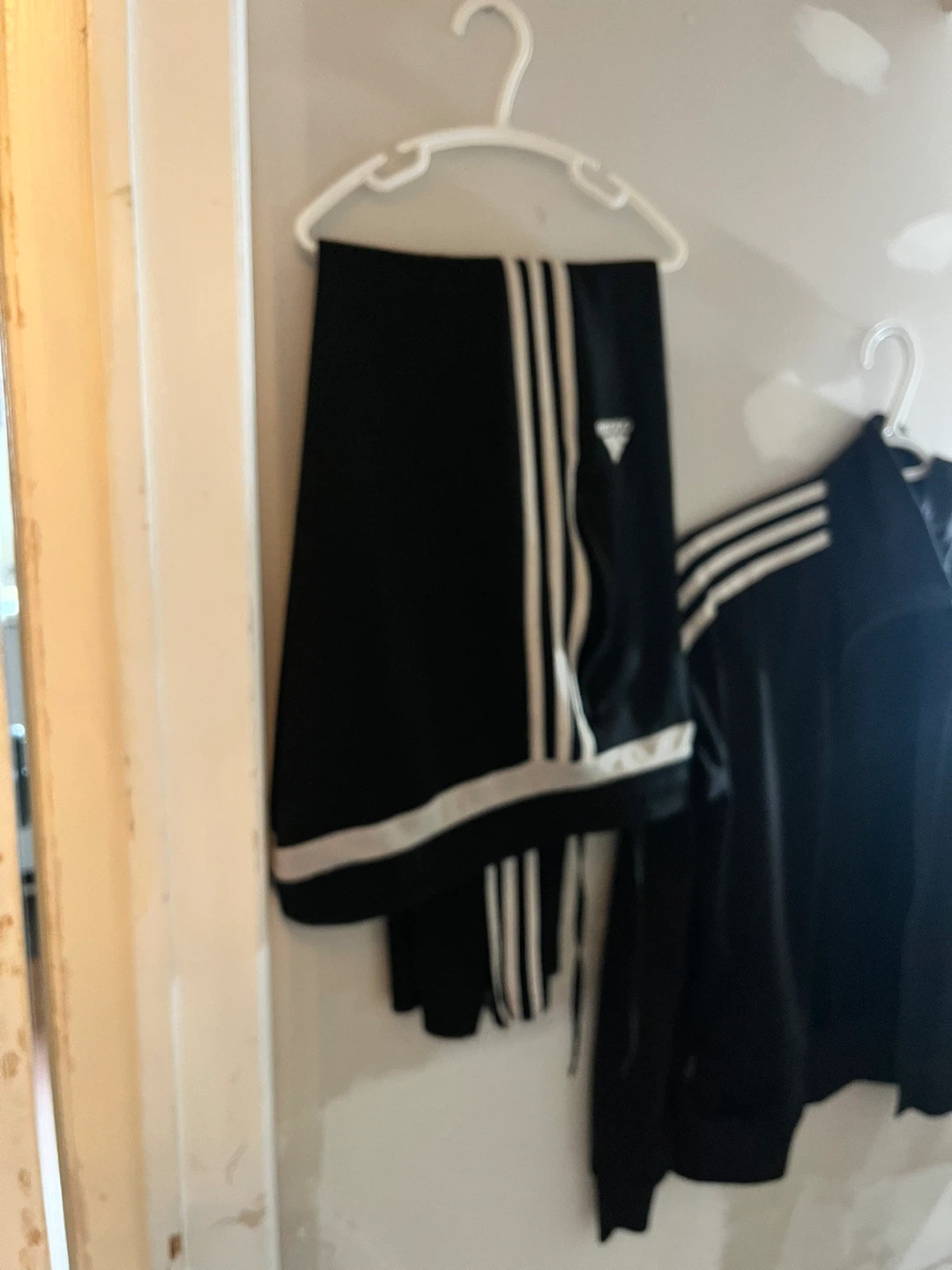 Adidas Track Suit Set - Black with White Stripes