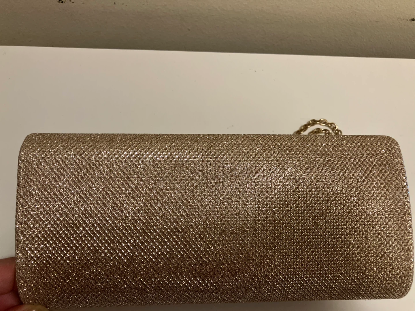 Glitter Clutch Evening Bag with Chain - photo 2