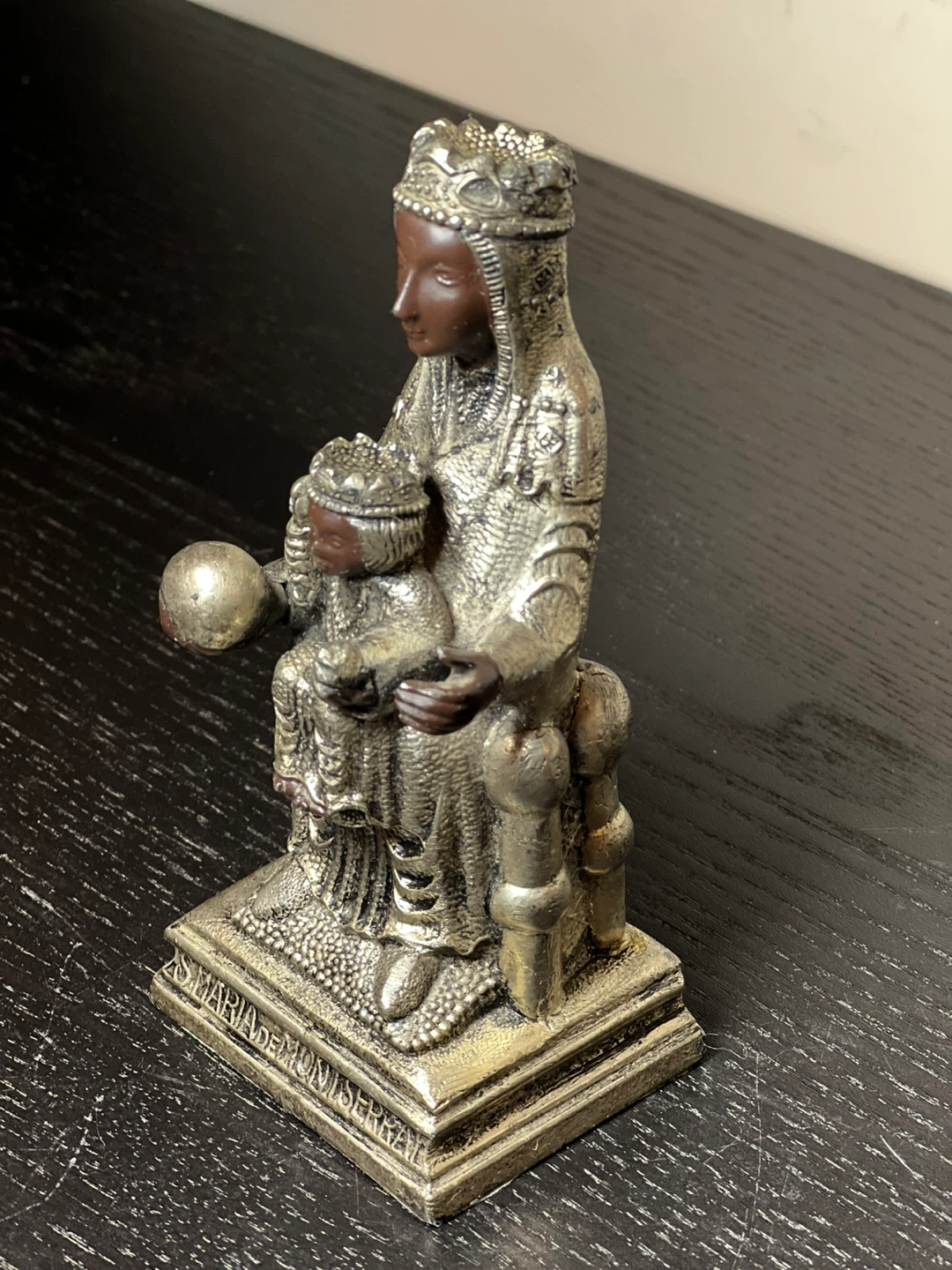 Vintage replica statue of Our Lady of Montserrat Black Madonna - photo 4