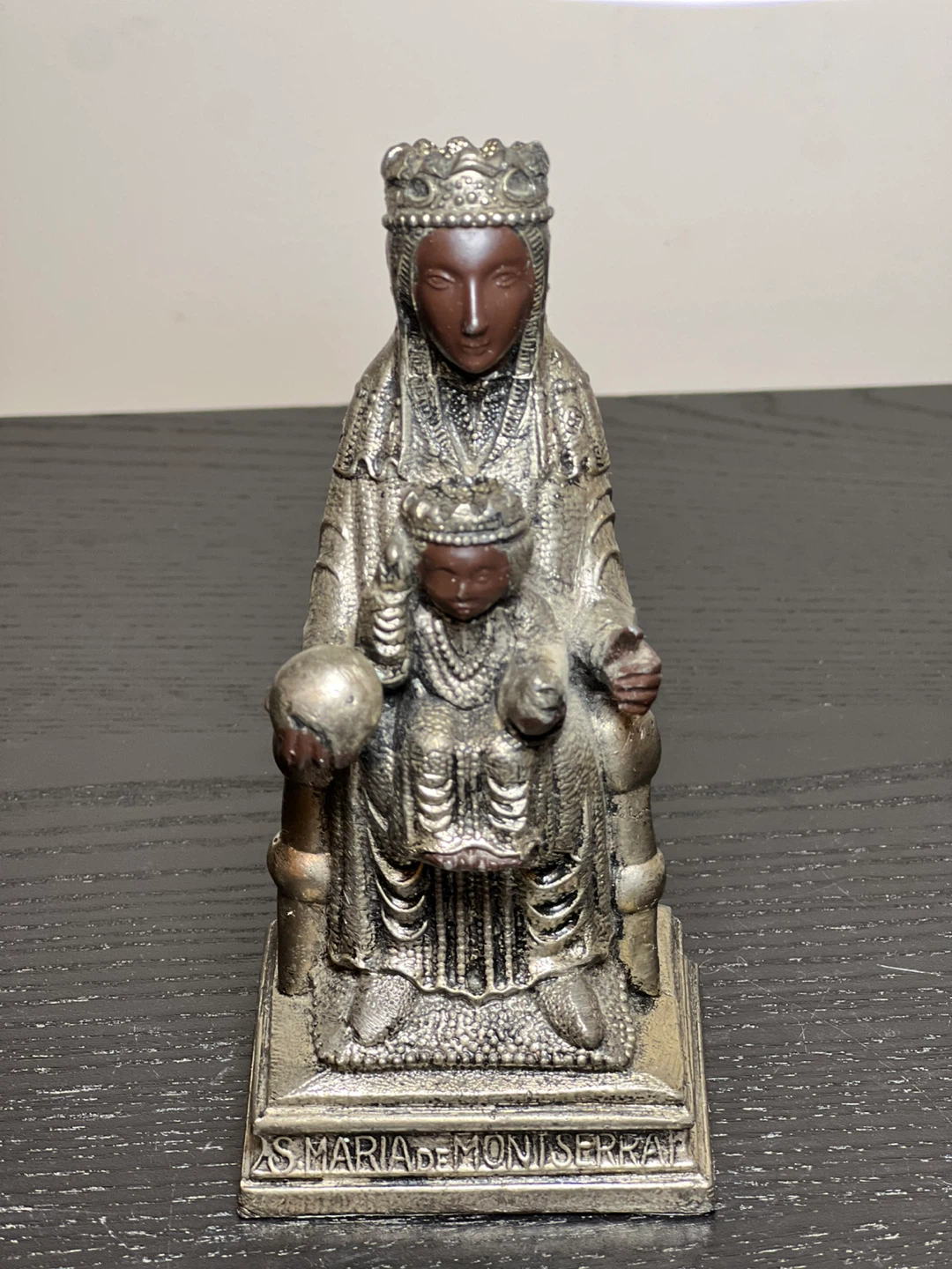 Vintage replica statue of Our Lady of Montserrat Black Madonna - photo 2