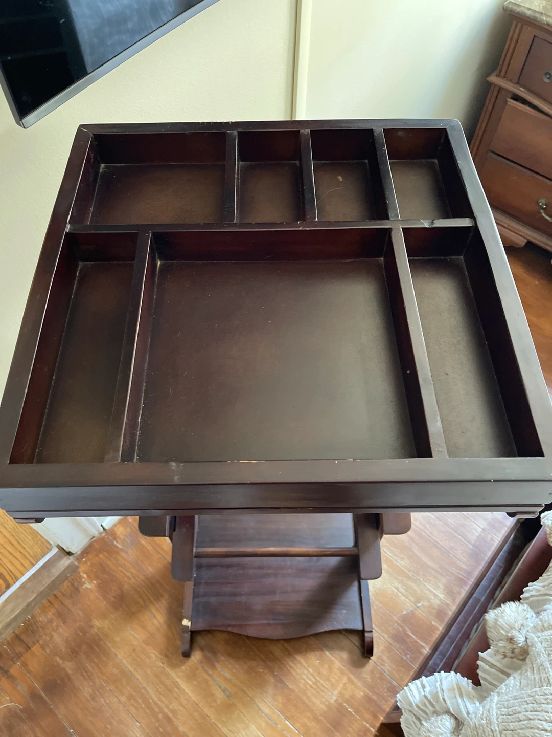 Wooden Valet Stand with Compartments