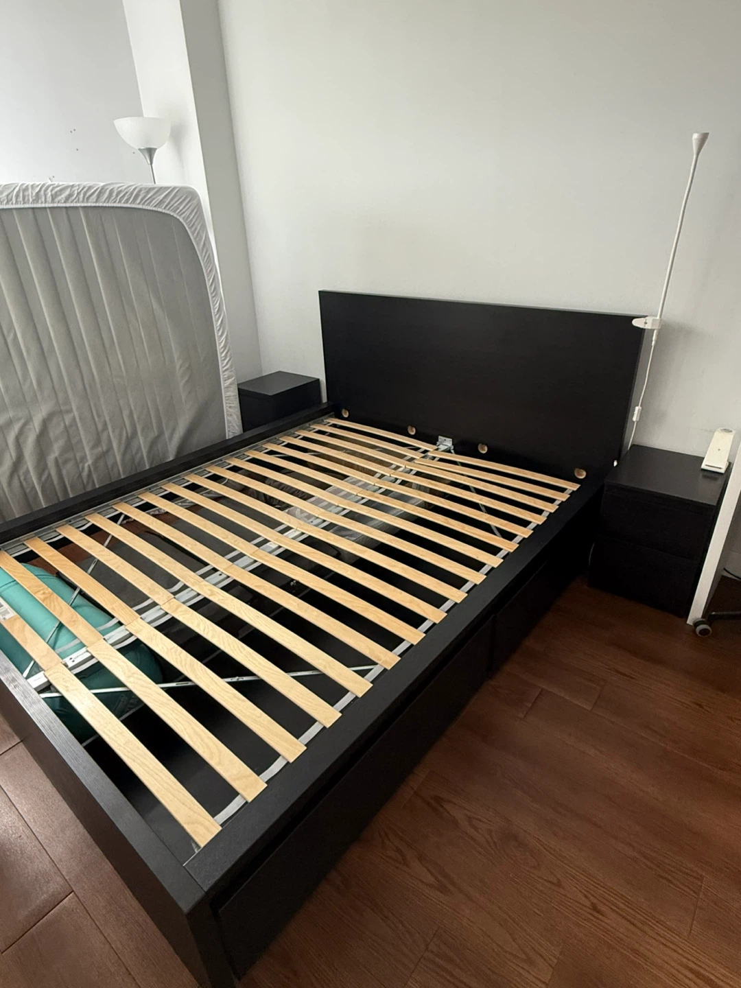IKEA MALM Queen High Bed Frame with 2 Storage Boxes - Dark Brown - photo 5