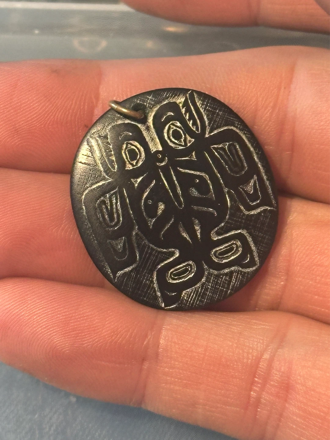 Signed D.Leek 91 First Nations Whale Pendant