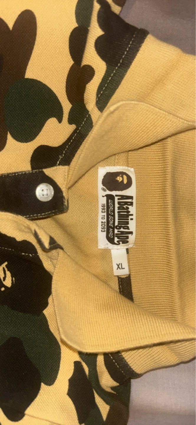 BAPE Yellow Camo Polo Shirt XL - photo 3