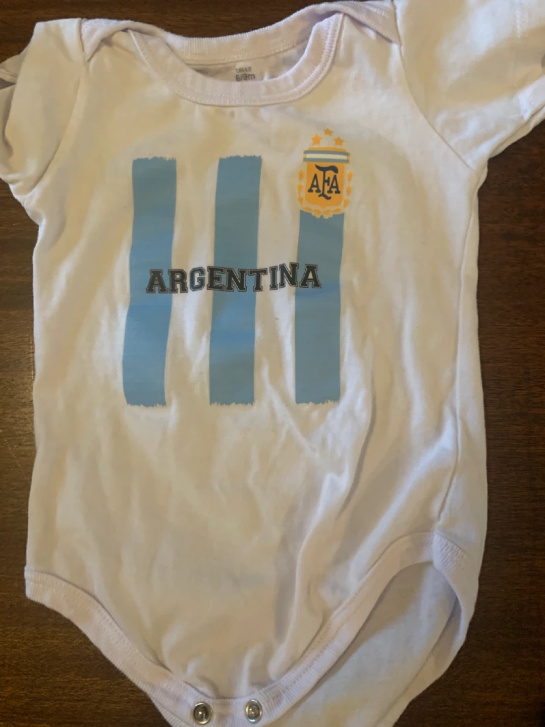 Argentina/ Messi baby onesie 6-9 months