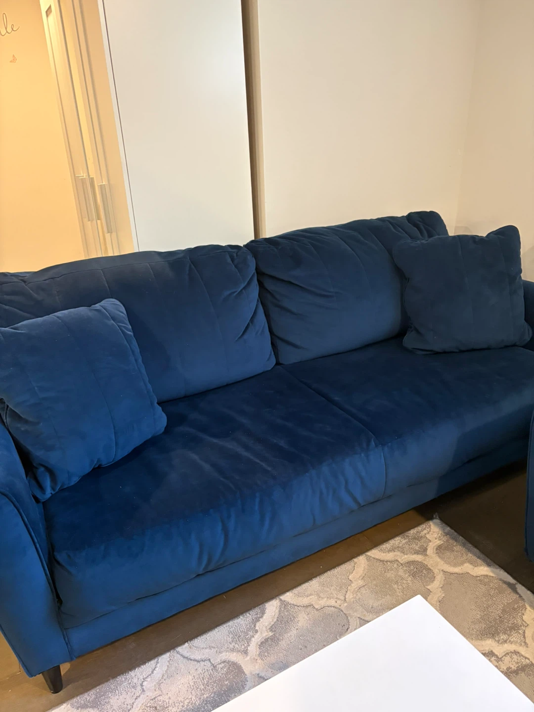 Blue Velvet Sofa