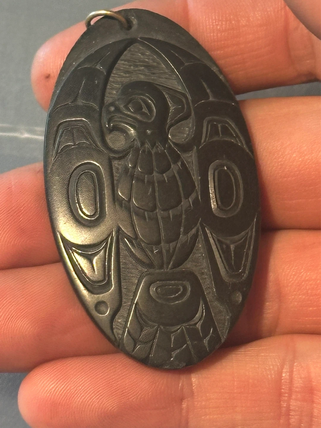 Denny Dixon Skidegate First Nations Haida Argillite Pendant - photo 2
