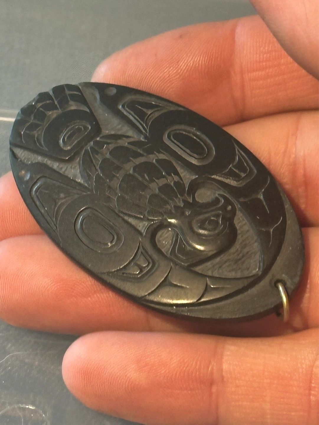 Denny Dixon Skidegate First Nations Haida Argillite Pendant - photo 3