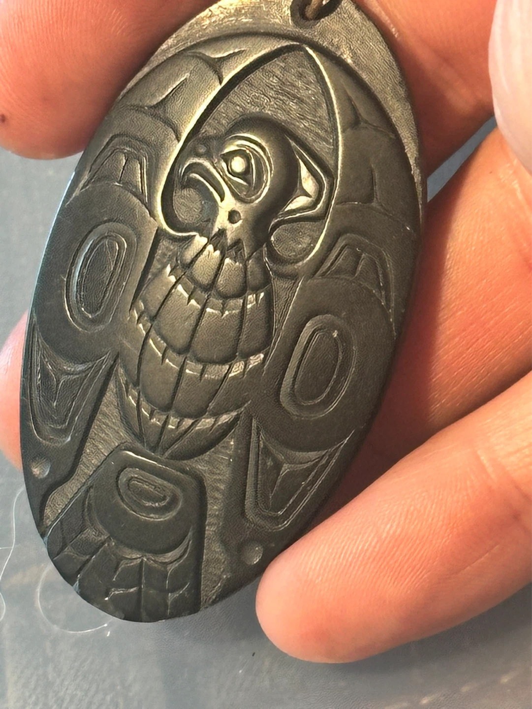Denny Dixon Skidegate First Nations Haida Argillite Pendant - photo 4