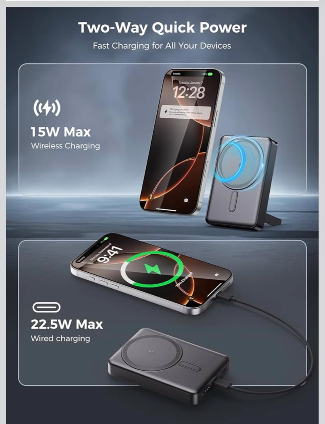 Magnetic Wireless Power Bank 10000mAh - photo 2
