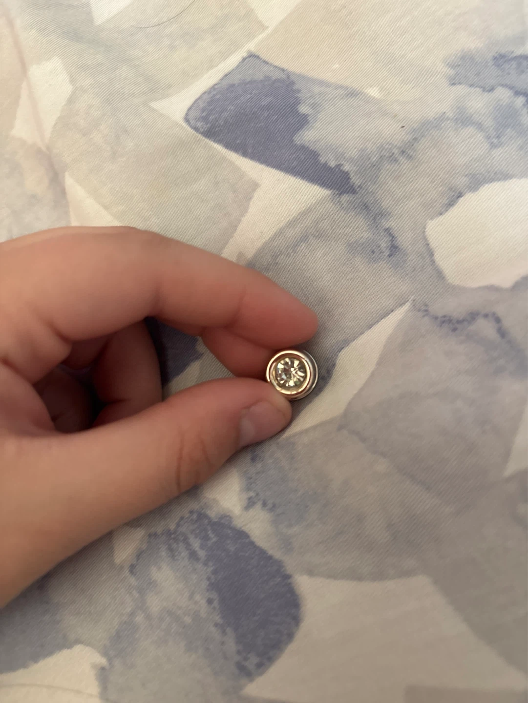 Small Round Crystal Charm or Button