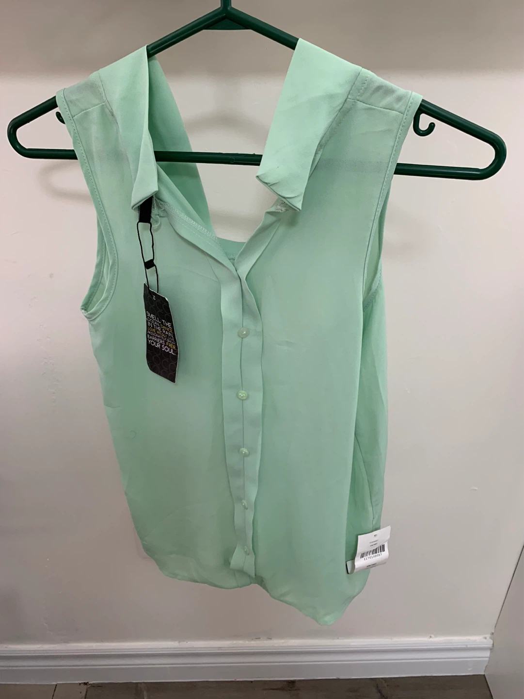 New Mint Green Sleeveless Blouse- XS/S