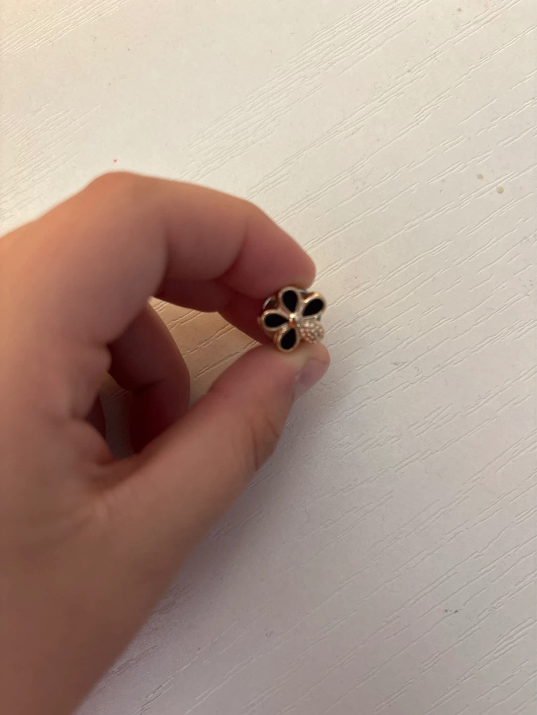 Flower Charm with Rhinestones
