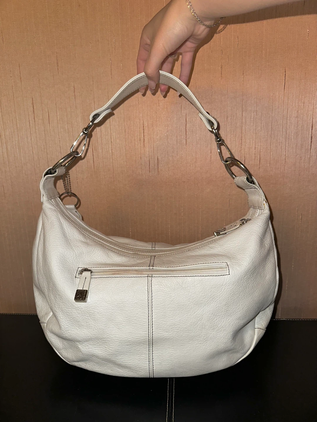 Soprano White Leather Hobo Handbag - photo 2