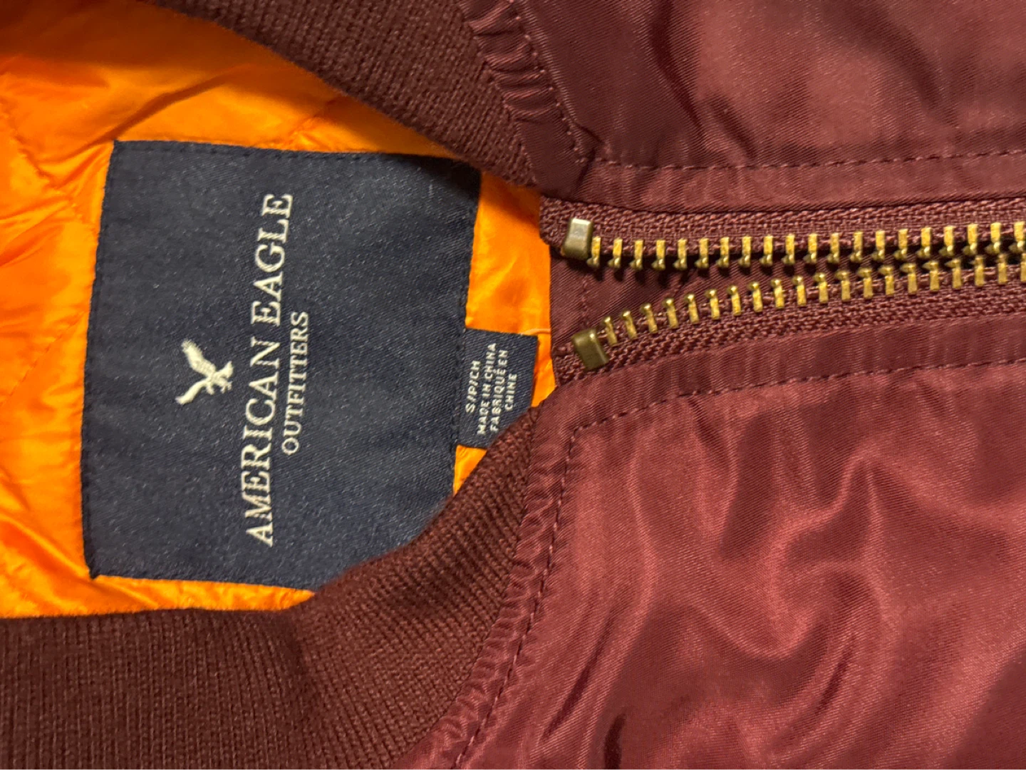 American Eagle Burgundy Bomber Jacket - photo 3