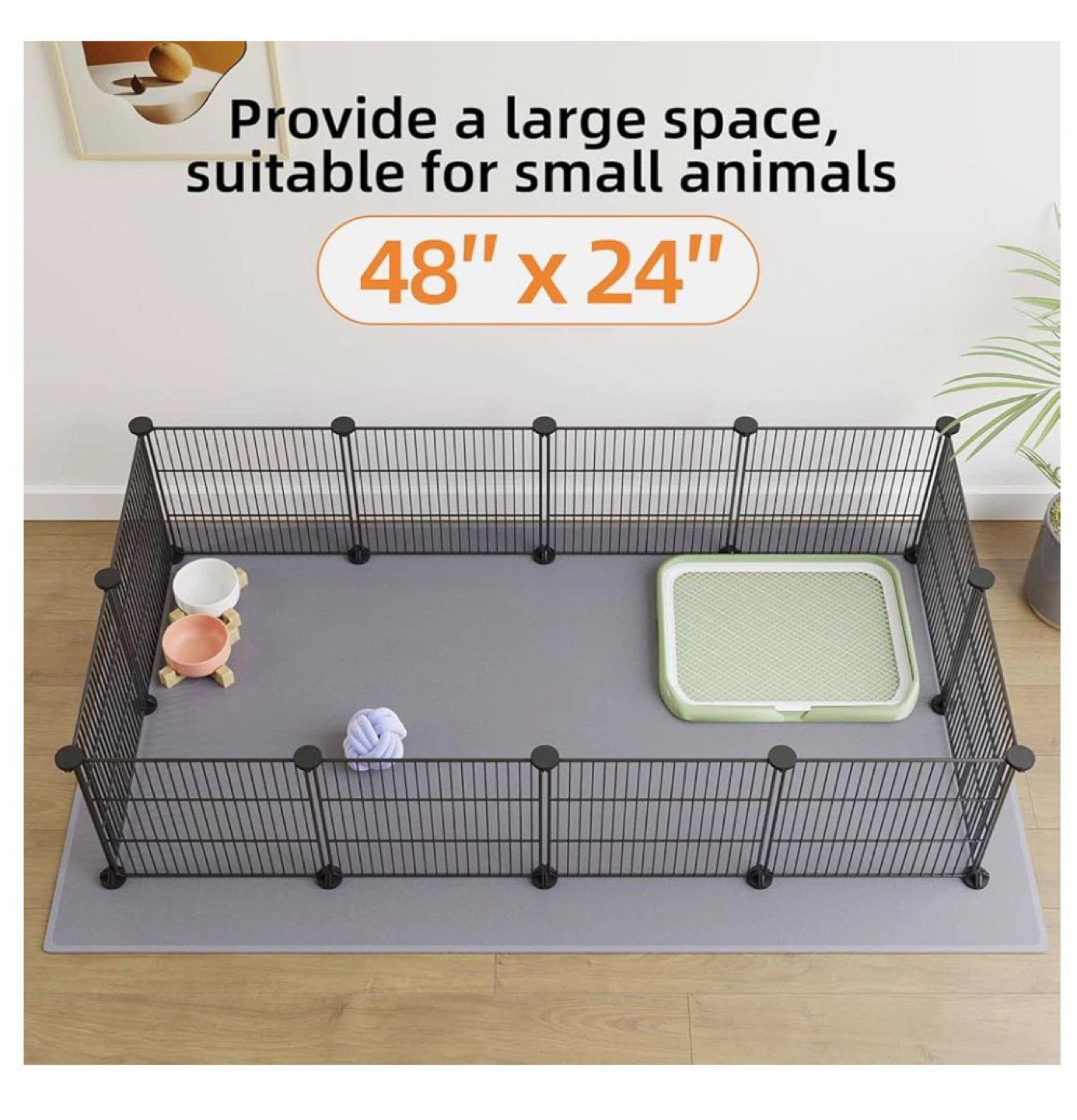 48" x 24" Pet Playpen for Small Animals
