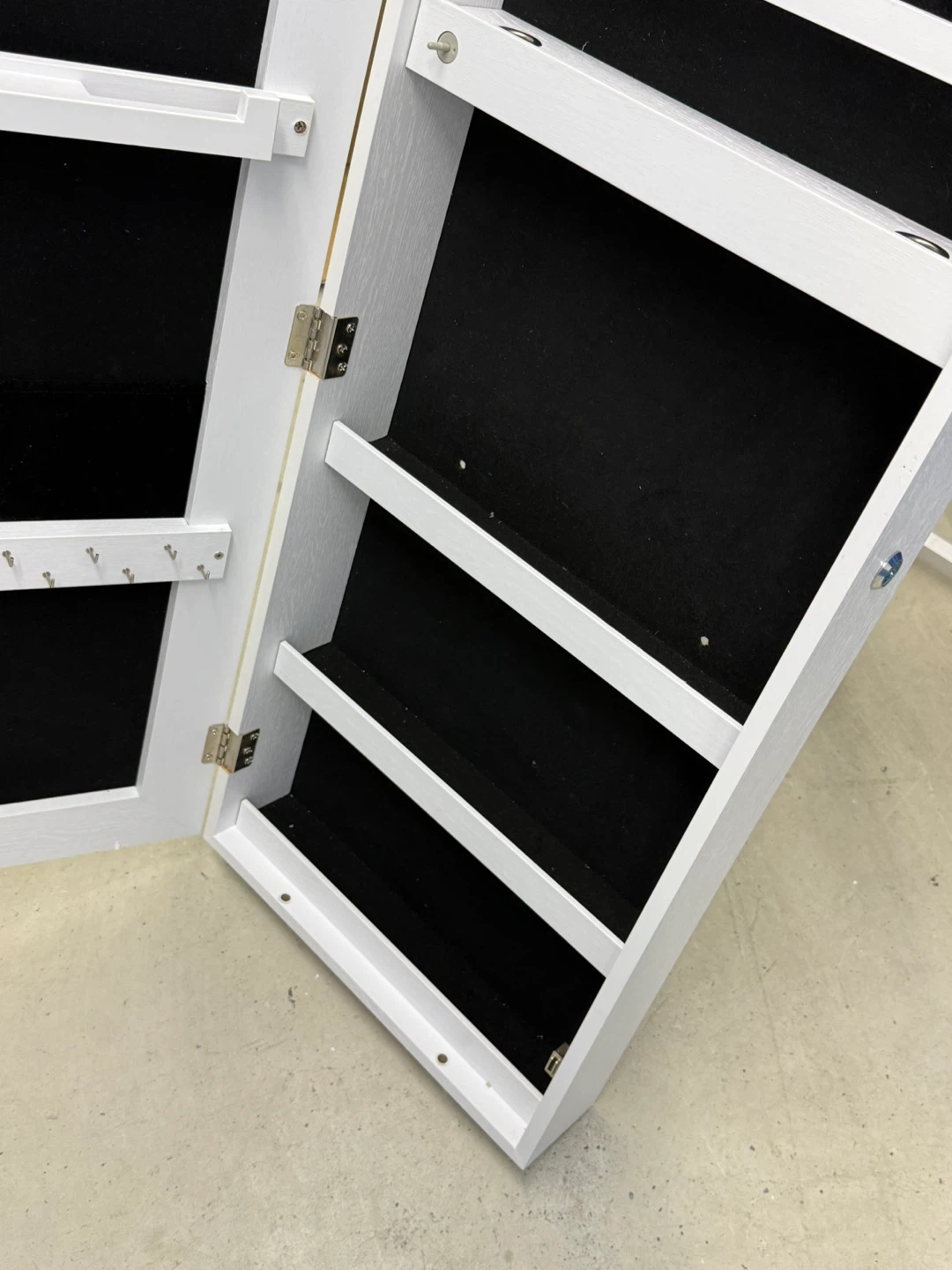 White Jewellery Cabinet with Mirror - photo 3