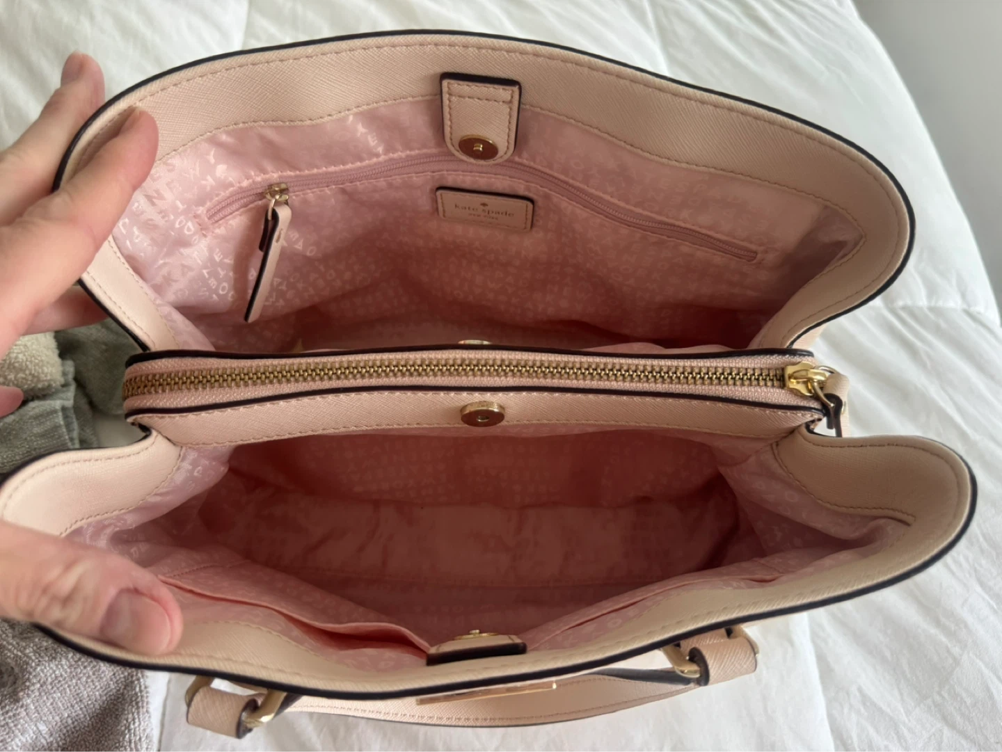 Light Baby Pink Kate Spade Purse with multiple purse sections - photo 3