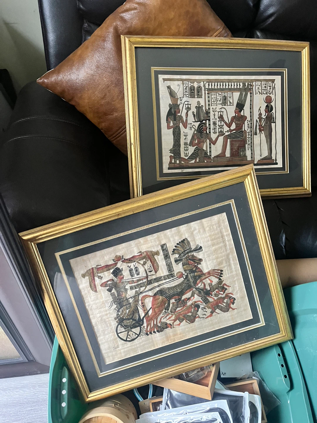 Framed Egyptian Papyrus Art - Set of 2 - photo 3