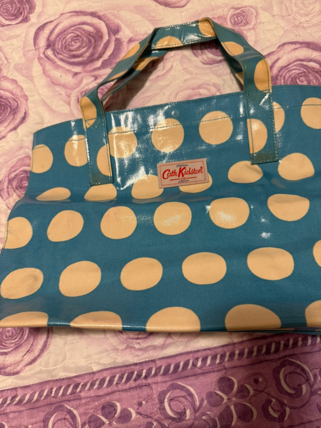Cath Kidston Blue Polka Dot Tote Bag