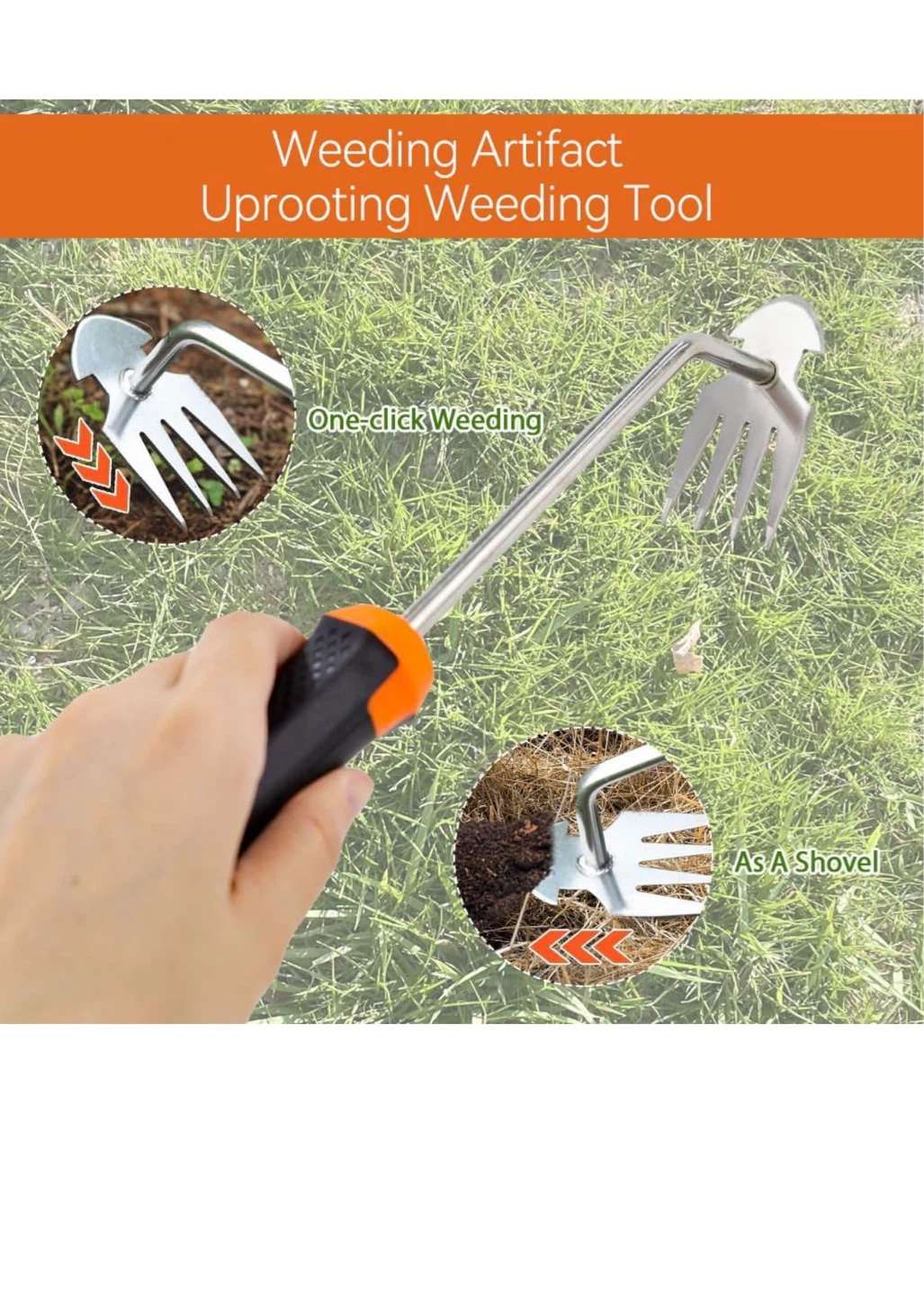 Stainless Steel Hand Cultivator Rake - photo 3