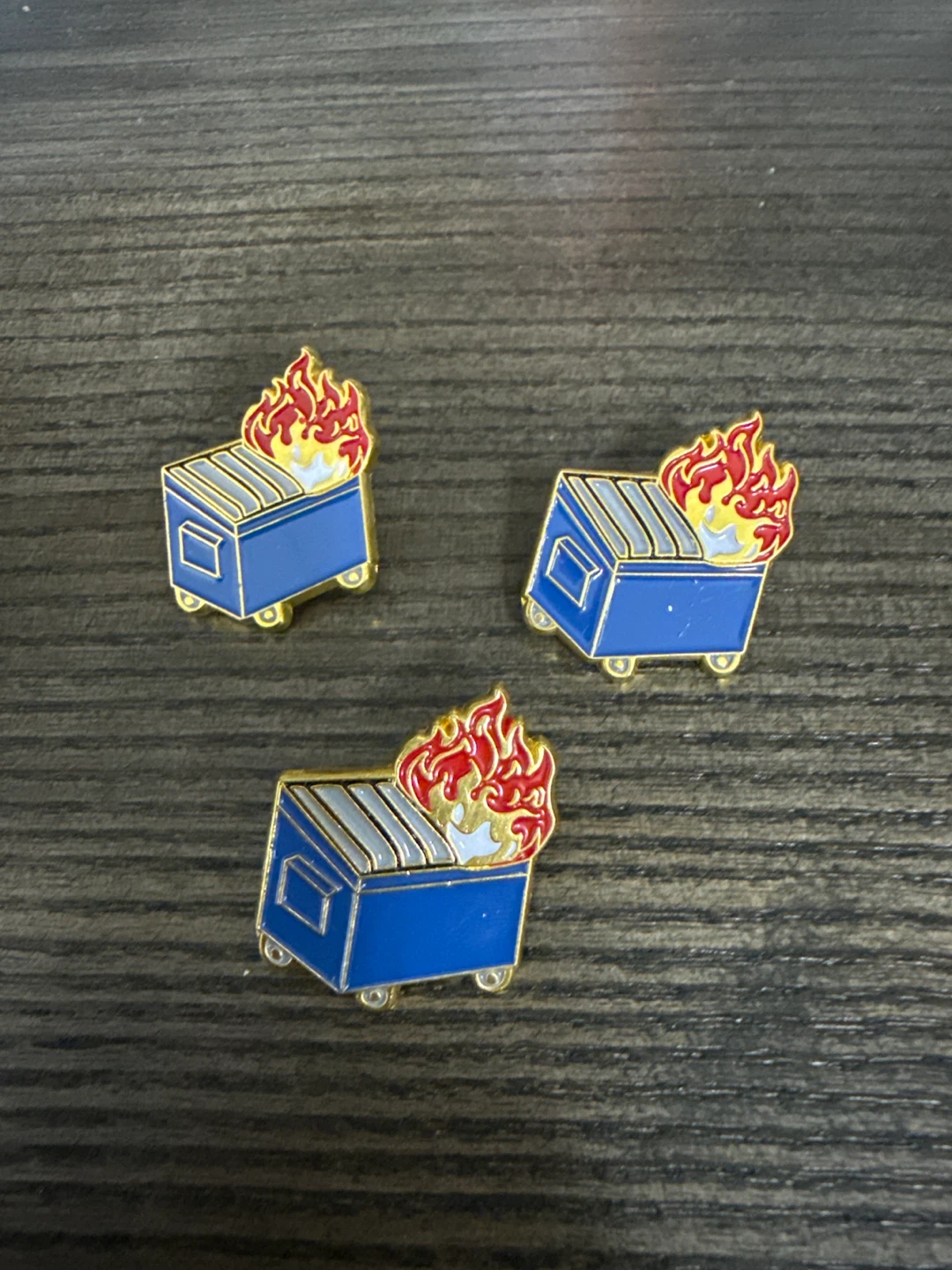 Dumpster Fire Enamel Pins (Set of 3)