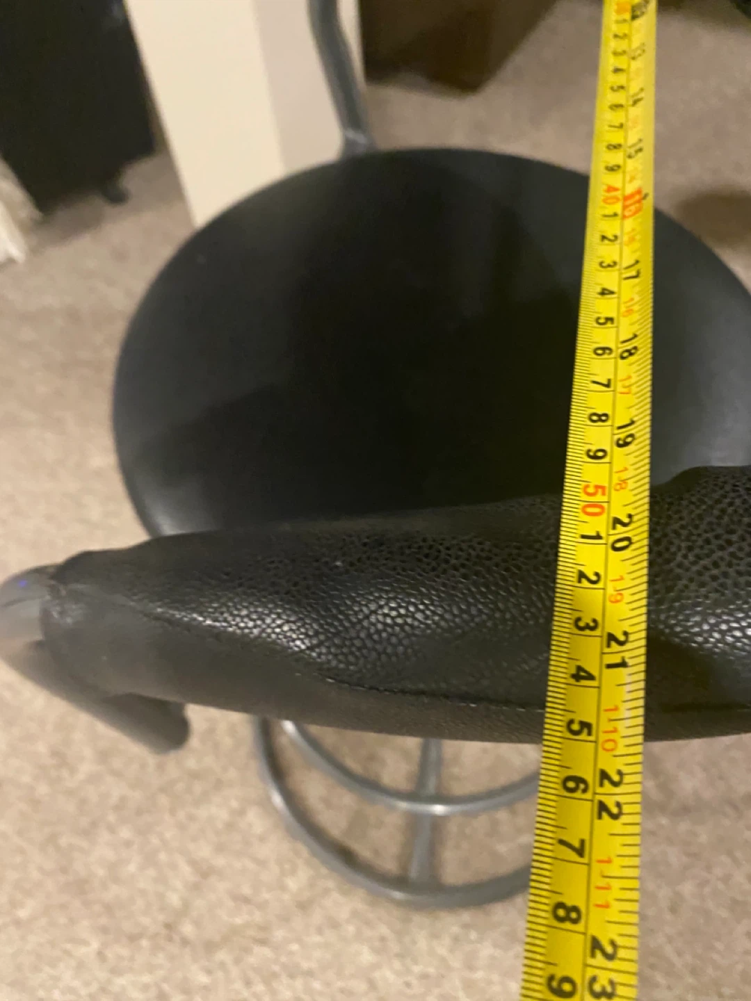 2 black  Faux Leather Bar Stools  with Metal Base - photo 4