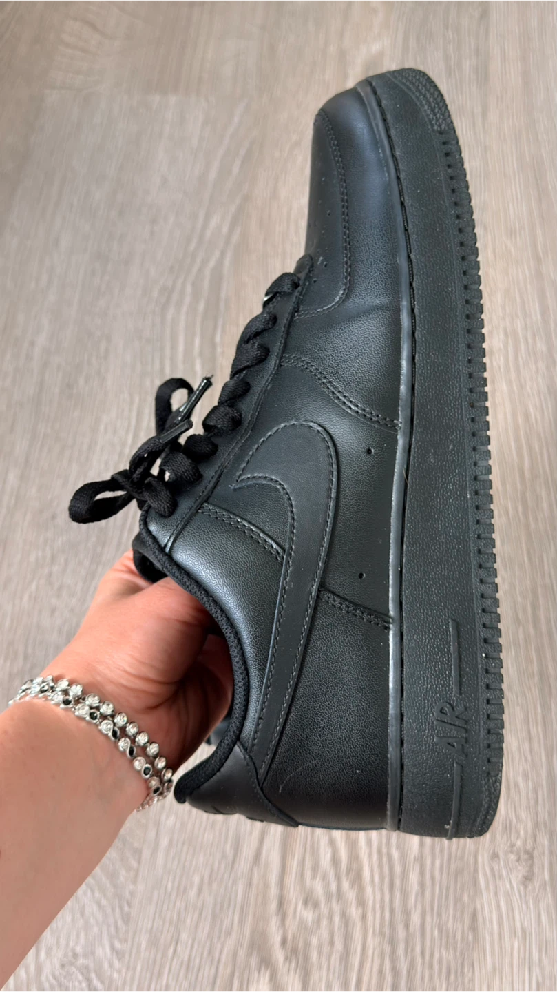 Nike Air Force 1 Black Leather Sneakers 10.5