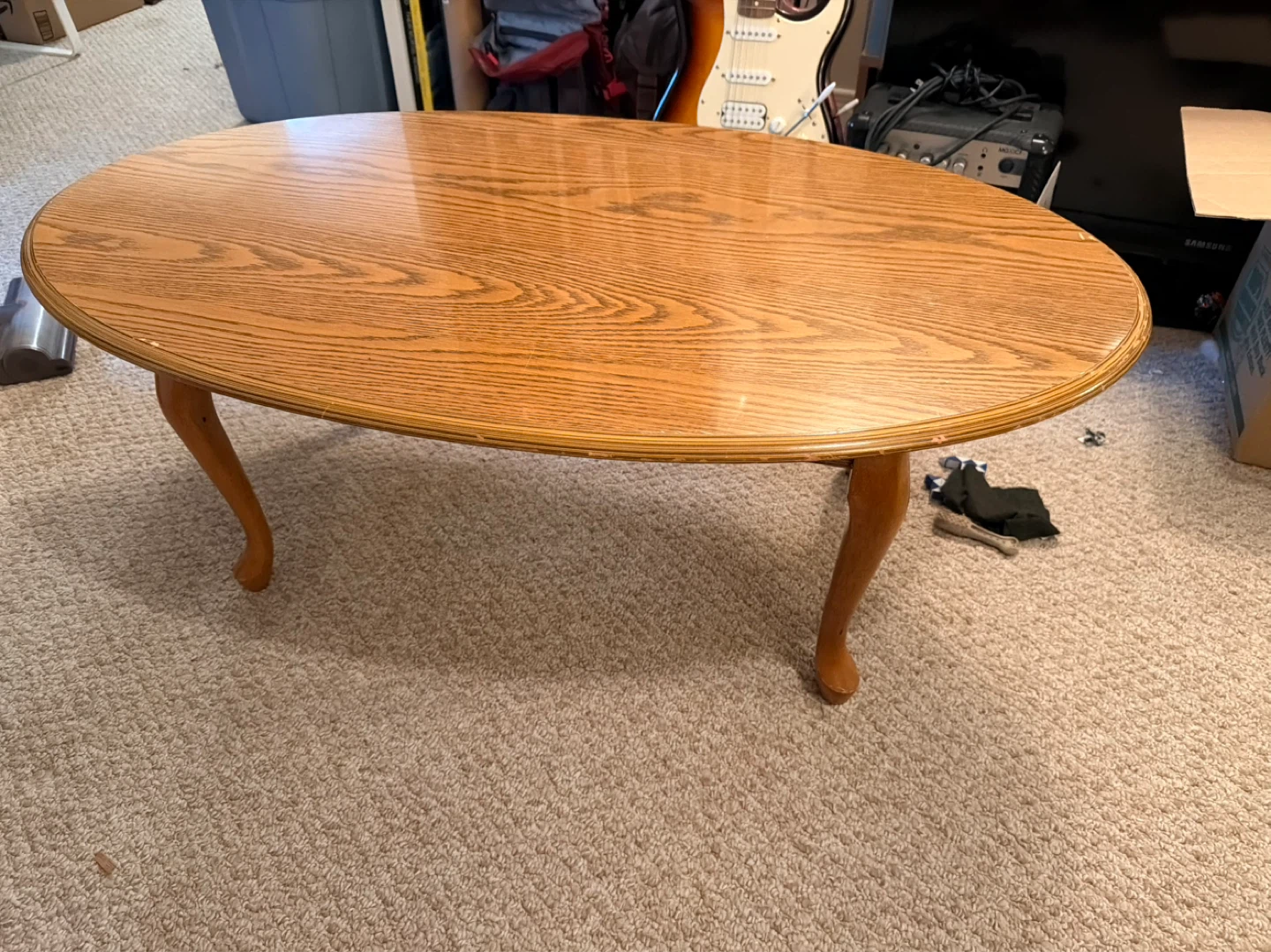 Oval Coffee Table - Light Oak Finish