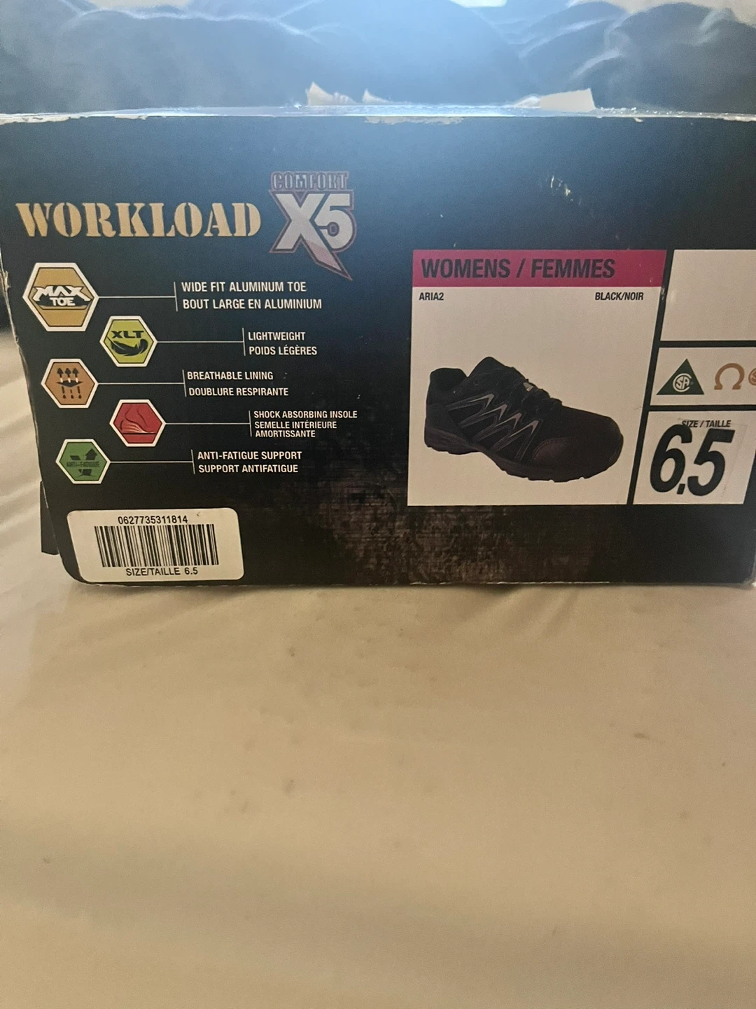 Workload X5 Women's Black/Noir Safety Shoes Size 6.5 - photo 3