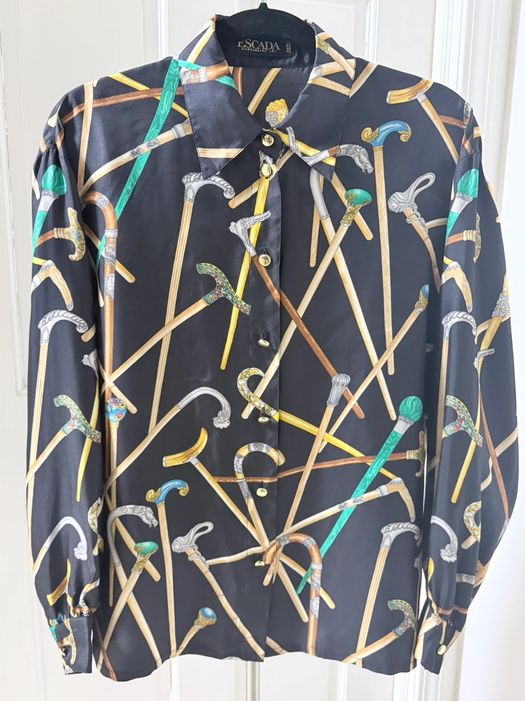 ESCADA Silk Cane Print Blouse
