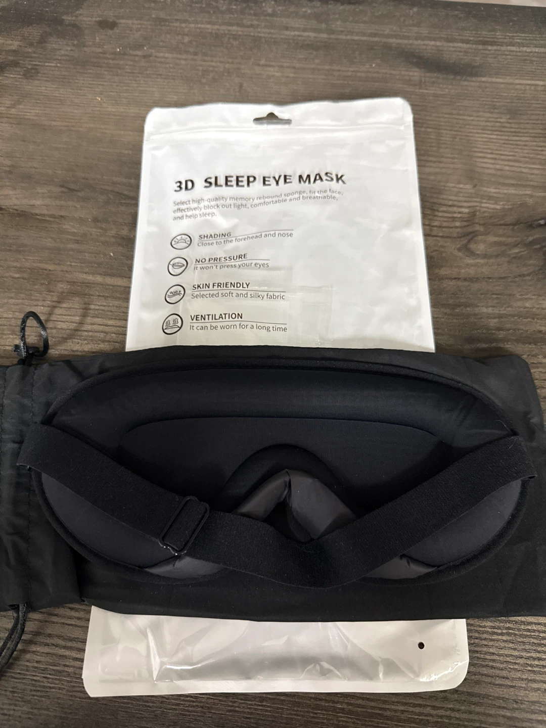 3D Sleep Eye Mask - Black - photo 2