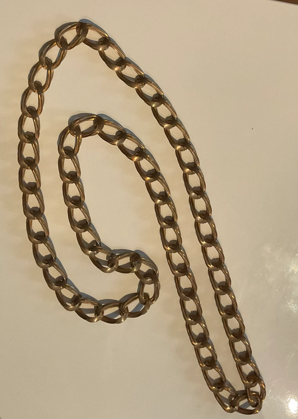 Chunky Gold Tone Link Long Chain Necklace - photo 4